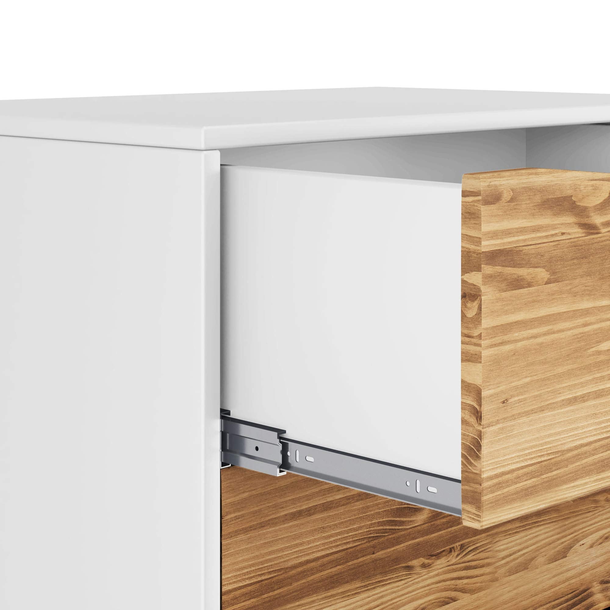 17.79" Nightstand in with 2 Drawers White and Wood